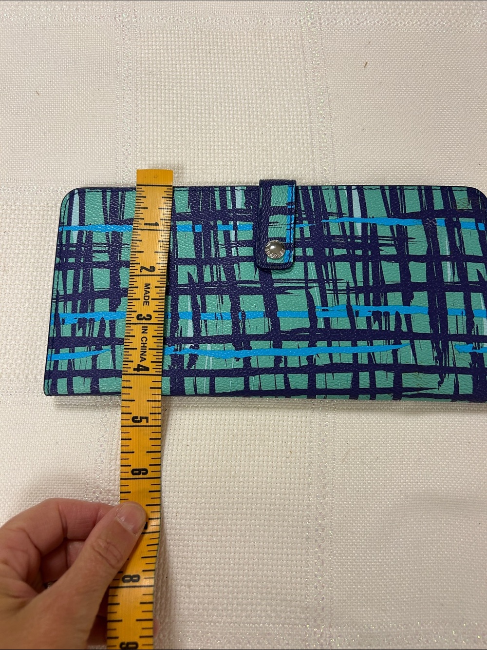 Vera Bradley Teal and Navy Grid Print Wallet image 6